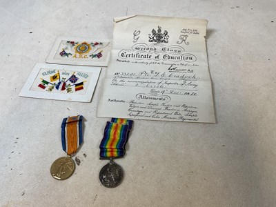 Lot 124 - A pair of WWI medals awarded to 33291 A. Cpl....