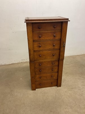 Lot 541 - A pollard oak Wellington chest constructed...