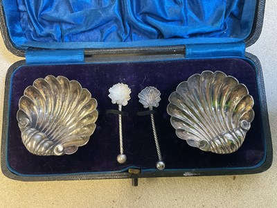 Lot 454 - A cased pair of late Victorian hallmarked...
