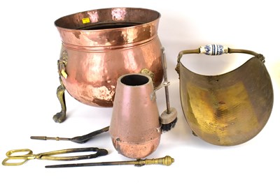 Lot 197 - A 19th century copper and brass coal bucket...