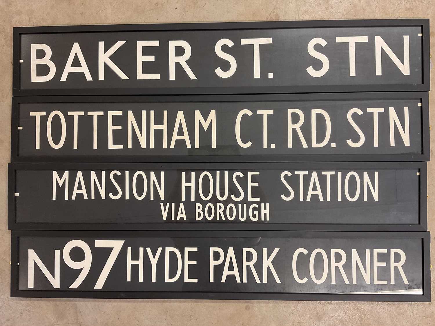 Lot 15 - Four original London bus blinds, 'Baker St.