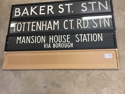 Lot 15 - Four original London bus blinds, 'Baker St....