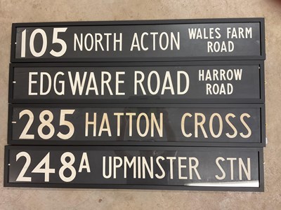 Lot 17 - Four original London bus blinds, '285 Hatton...