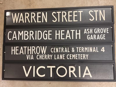 Lot 18 - Four original London bus blinds, for 'Victoria'...