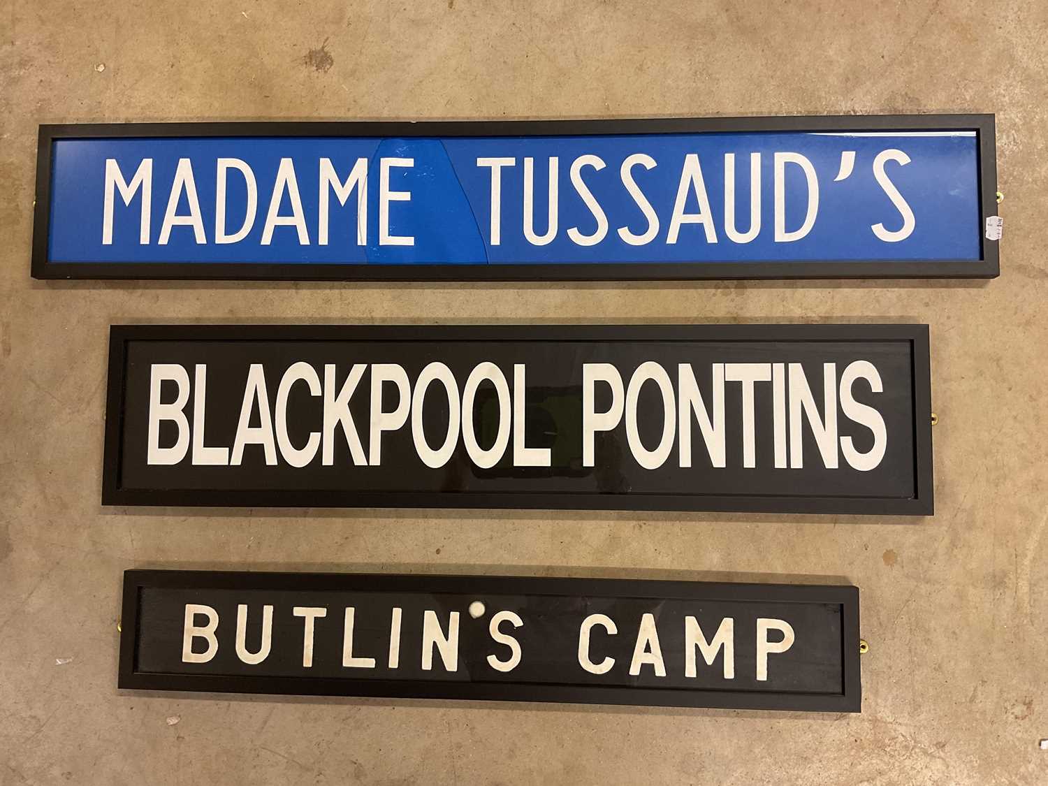 Lot 41 - Three original bus blinds, 'Blackpool Pontins',...