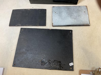 Lot 19 - Three reproduction cast iron railway signs,...