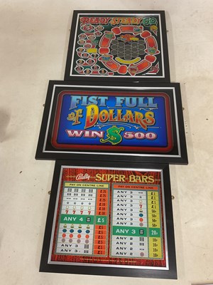 Lot 39 - Three original fruit machine display...