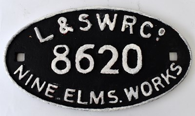 Lot 38 - RAILWAYANA; wagon plate, L&SWR Co. 8620 Nine...