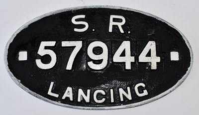 Lot 39 - RAILWAYANA; wagon plate, SR57944 Lancing, 19 x...