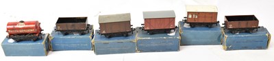 Lot 299 - Six boxed Hornby Dublo wagons including Esso...