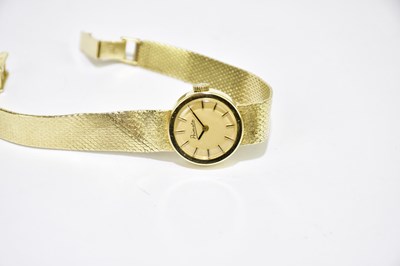 Lot 443 - PRIMATO; a lady's 14ct gold case wristwatch,...