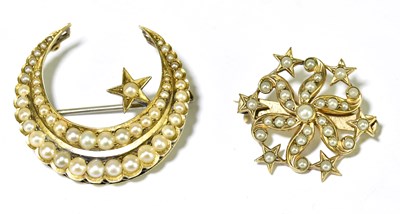Lot 293 - An Edwardian yellow metal and seed pearl...
