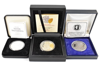 Lot 738 - Three silver collectors' coins comprising a...
