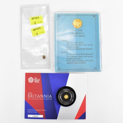 Lot 763 - Three small gold collectors' coins, comprising...