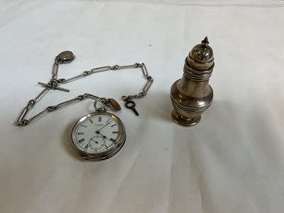 Lot 465 - A late Victorian silver open face pocket watch...