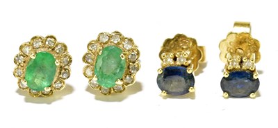 Lot 323 - A pair of 18ct yellow gold ear studs, approx....