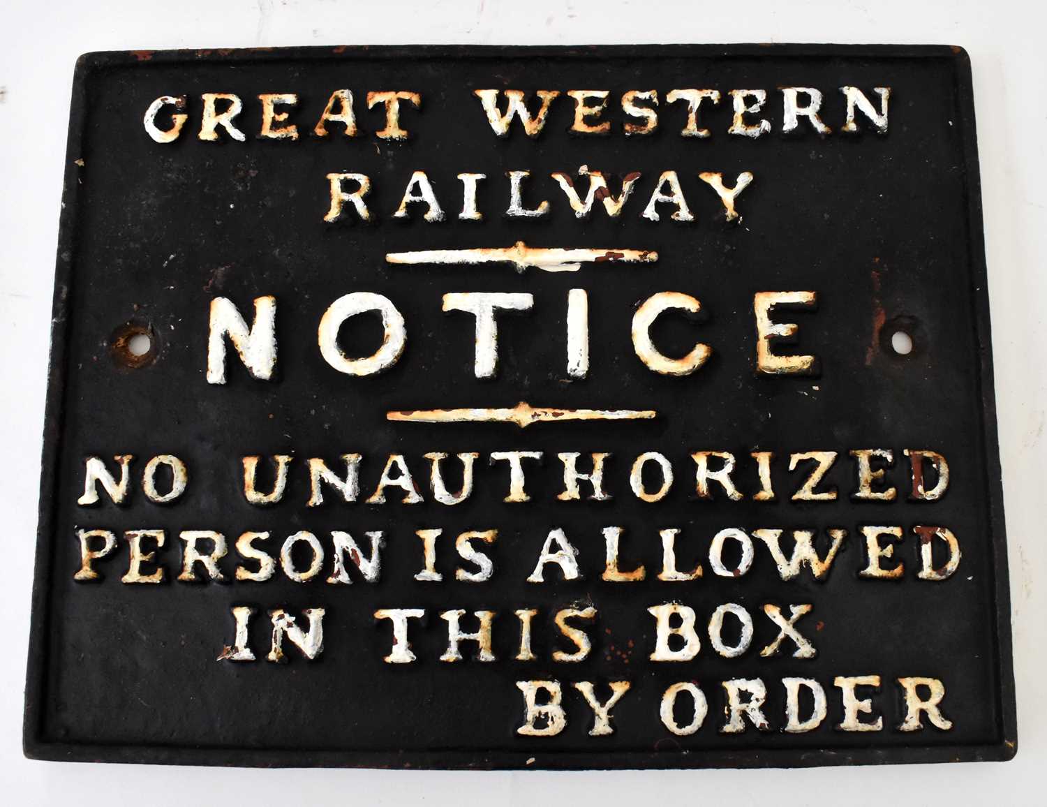 Lot 91 - RAILWAYANA; Great Western Railway Notice 'No...