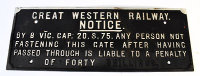 Lot 81 - RAILWAYANA; Great Western Railway Notice 'By 8...