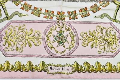 Lot 609 - HERMÈS; a 100% silk vintage 'Ludovicus Magnus'...