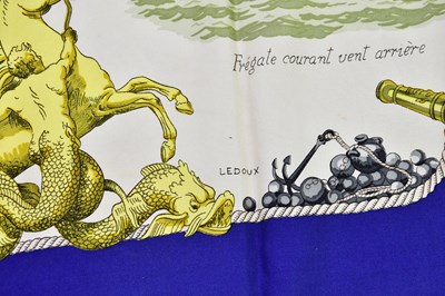 Lot 613 - HERMÈS; a 100% silk twill scarf, 'Vaisseaux et...