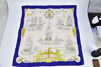 Lot 613 - HERMÈS; a 100% silk twill scarf, 'Vaisseaux et...