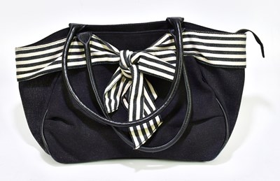 Lot 681 - LK BENNETT; a large black canvas tote bag...