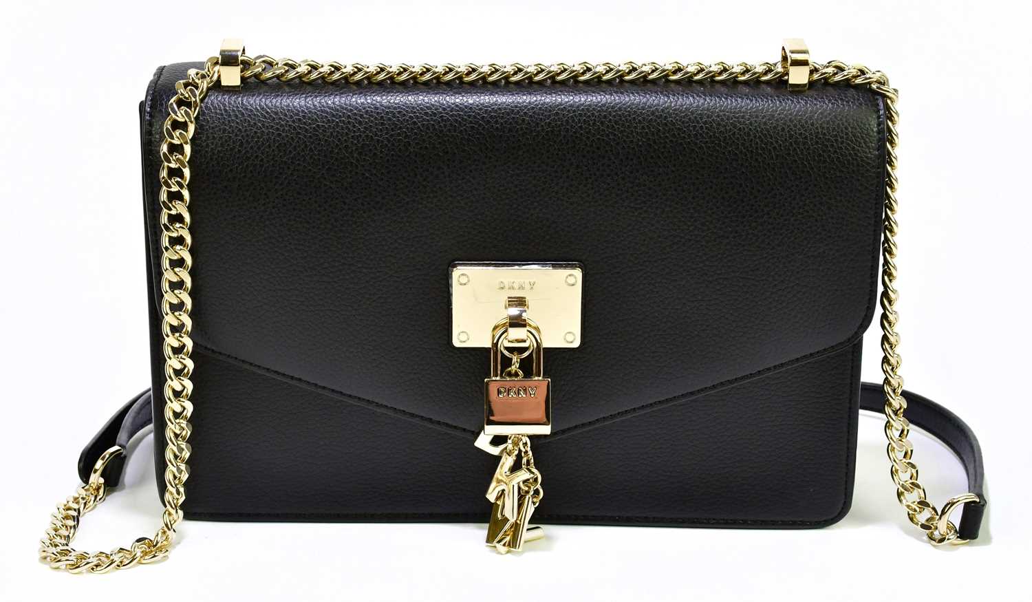 Lot 672 - DKNY; an unused with original tags black...