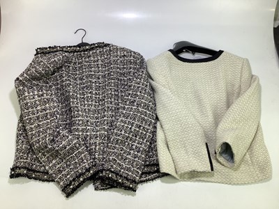Lot 755 - TED BAKER; a cream tweed Chanel style shirt...