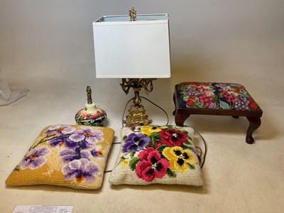 Lot 502 - A tube line decorated squat baluster table...