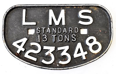 Lot 48 - RAILWAYANA; wagon plate, LMS 423348 Standard...