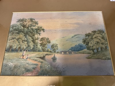 Lot 336 - FREDERICK SEARL; a pair of watercolours, rural...