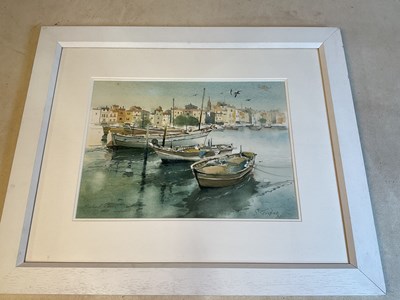 Lot 114 - RICHARD THORN; watercolour, 'St. Tropez',...