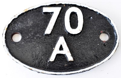 Lot 53 - RAILWAYANA; shed plate, 70A (Nine Elms...