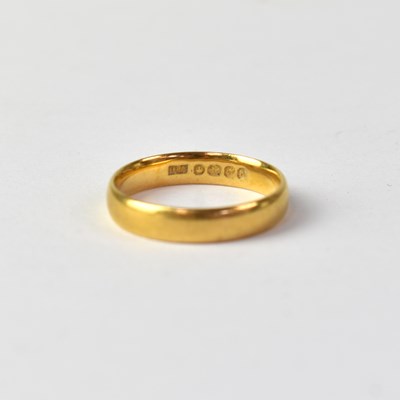 Lot 788 - A 22ct gold wedding band, size L, approx. 3.44g.