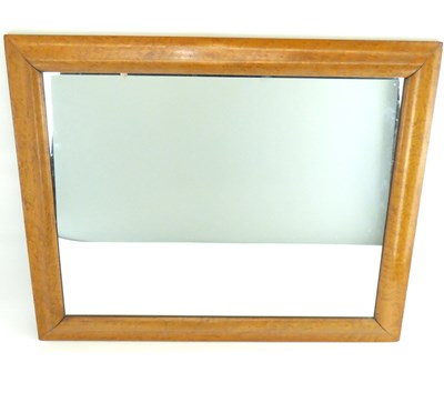 Lot 66 - A moulded bird's-eye maple framed wall mirror