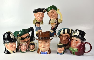 Lot 252 - ROYAL DOULTON; five large character jugs...