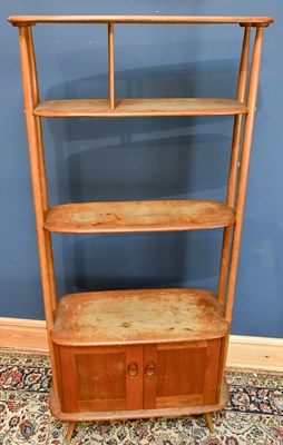 Lot 2531 - ERCOL; a elm and beech room divider with a...