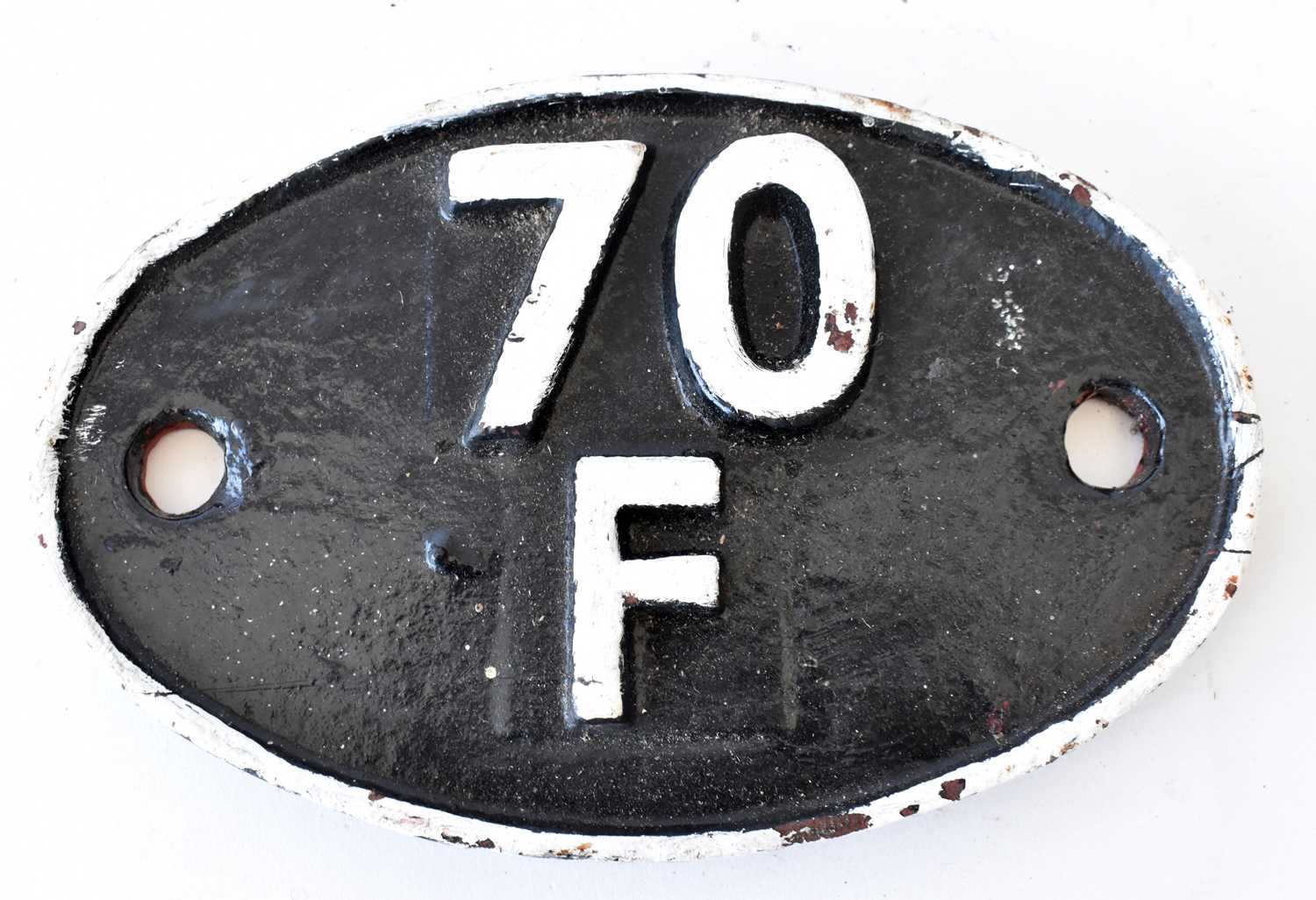 Lot 55 - RAILWAYANA; shed plate, 70F (1963-73).