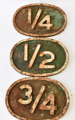 Lot 74 - RAILWAYANA; three cast iron distance markers...