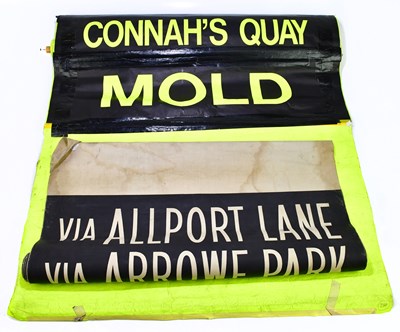 Lot 2108 - Two Birkenhead bus destination rolls, largest...