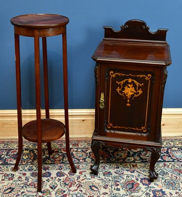 Lot 2497 - A Victorian mahogany inlaid pot cupboard,...