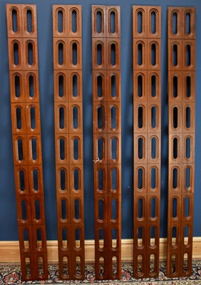 Lot 2535 - A 1960s teak room divider, height 225cm.