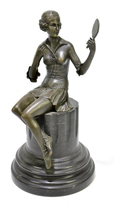Lot 2129 - An Art Deco style bronze figure of lady...