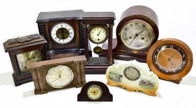 Lot 2286 - A collection of various mantel clocks to...