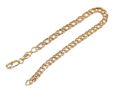 Lot 198 - A 9ct rose gold bracelet with yellow metal...