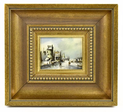 Lot 385 - J. JOPPE; two oils on board, Dutch river scene,...