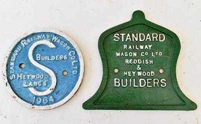 Lot 68 - RAILWAYANA; builders plate, two Standard...