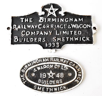 Lot 89 - RAILWAYANA; two builders plates, The...