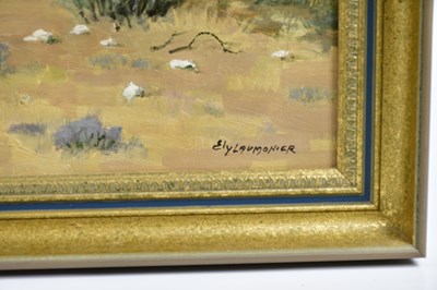 Lot 260 - ELY LAUMONIER; oil on canvas, house in field...