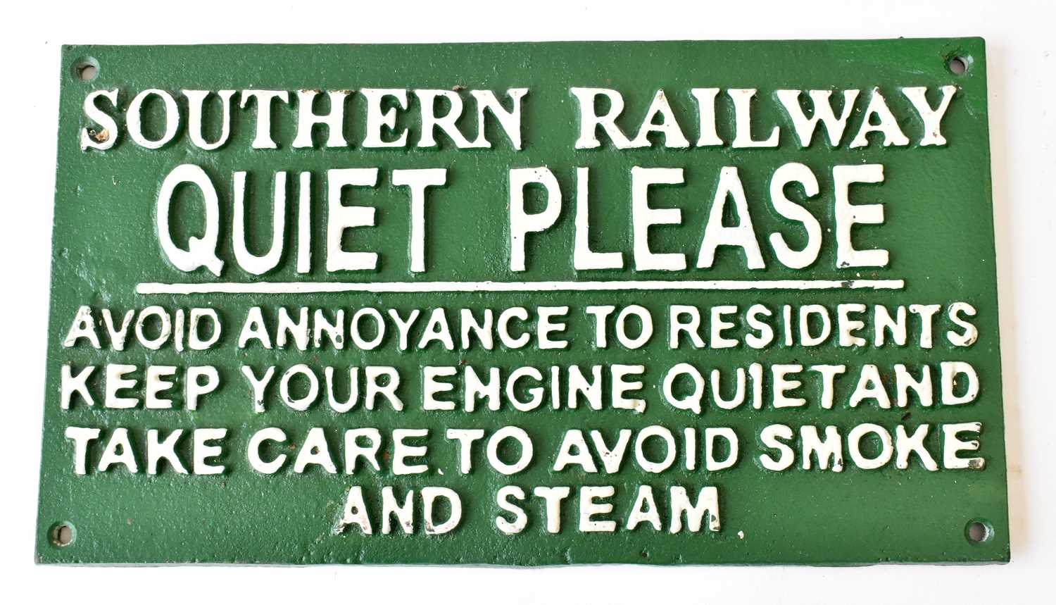 Lot 24 - RAILWAYANA; cast iron sign Southern Railway...